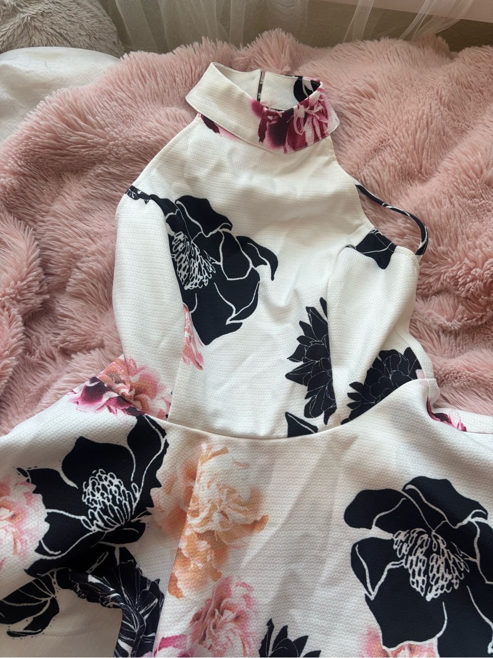 Windsor White High-Neck Floral Camisole Dress Top